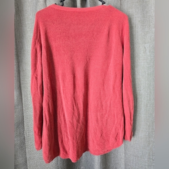 Eileen Fisher Pink Coral Silk Lightweight Sweater Size XL - Picture 3 of 6